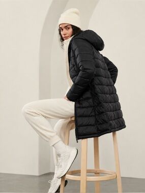 Athleta Aire Puffer Parka Coat in Black Size XS/P~ Excellent $179